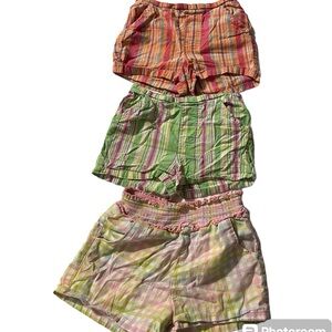3/$12 3T Shorts Girls Lot Checkered Striped Garanimals Smocked Pockets lot of 3